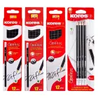 Zīmulis KORES Grafito HB ar dzēšgumiju, trīsšķautņu korpuss Foto 3