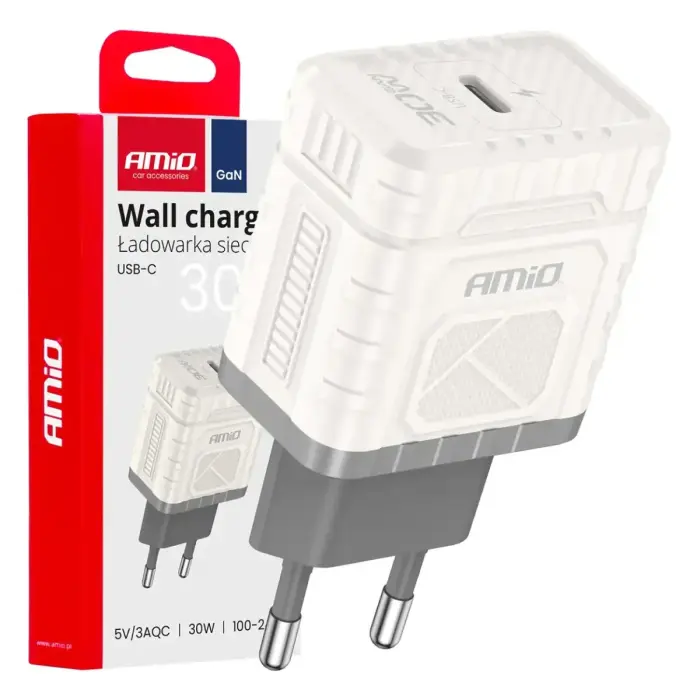 AMiO AMIO-04285 travel charger | 30W | PD, QC, GaN | USB-C
