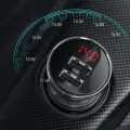 Зарядка для автомобиля Baseus Digital Display Dual USB 4.8A | 24W | USB-A, USB-C, micro USB, Lightning | с кабелем USB-A на USB-C, micro USB, Lightning в комплекте | с LCD дисплеем | черная Фото num