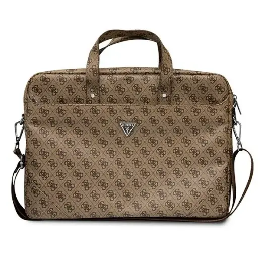 Guess 4G PU Triangle Logo Computer Bag 15|16" Brown Фото num