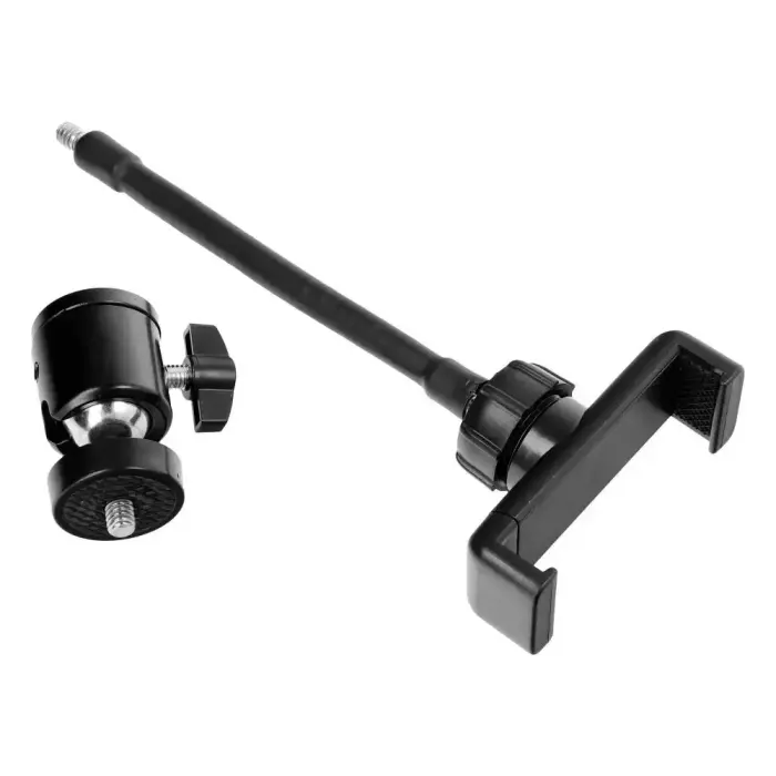 LED Ring Stream RGB lamp 10" with holder for mobile + tripod black Photo