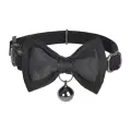 Collar set Dogness for cats 2 pcs (Genuine Leather Red|Fiber Black) Photo