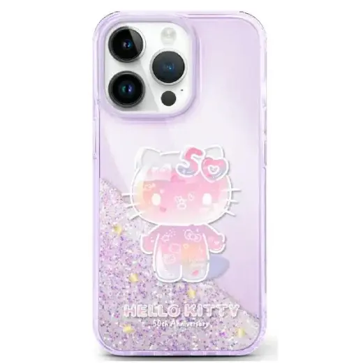 Hello Kitty HKHCP16SL50PPU iPhone 16      6.1" fioletowy|purple hardcase Liquid Glitter 50TH Anniversary Party Фото num