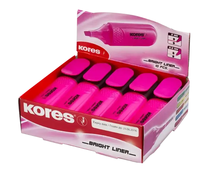 Teksta marķieris KORES BRIGHT LINER rozā Foto 4