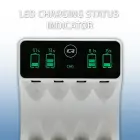 Qoltec Battery Charger for Ni-MH type R03 AAA R6 AA | LCD | USB-C cable | White  Foto 6