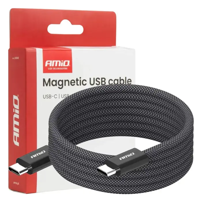 AMiO AMIO-04840 datu pārraides un uzlādes vads | USB-C uz USB-C | 60W | 1m