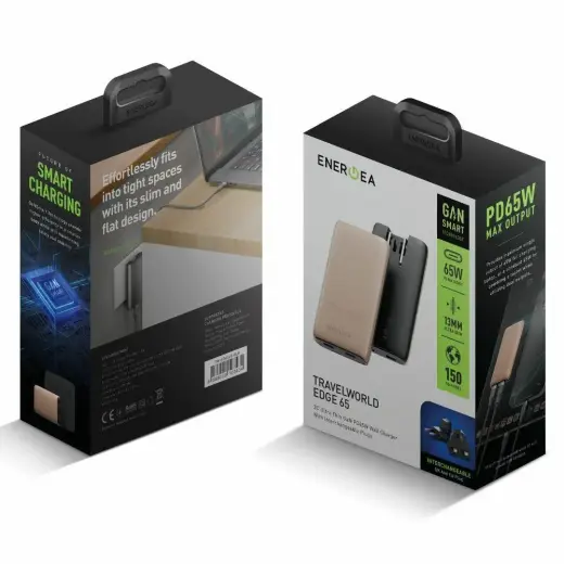 Wall charger Energea TravelWorld Edge 65W 2xUSB-C PD|PPS|QC3.0 (US|UK|EU) gold Foto 11