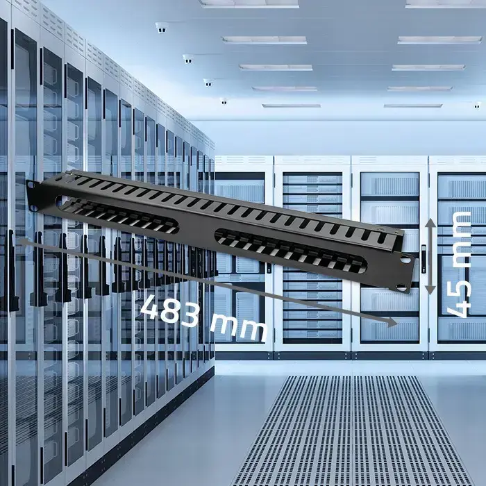 Qoltec Solid Steel Cable Organizer for 19" racks | 24 ports | 1U Foto 5