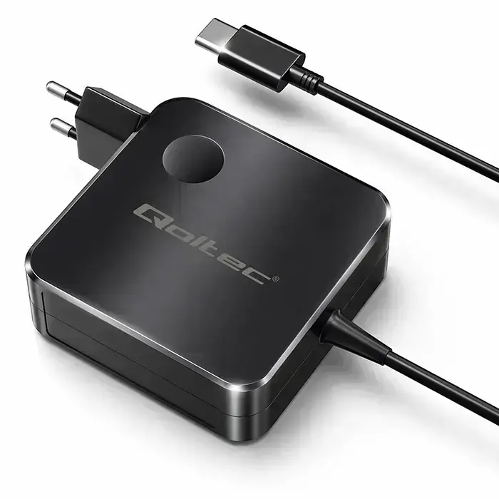 Зарядное устройство Qoltec | 65W | PD, GaN | USB-C | с кабелем USB-C на USB-C в комплекте