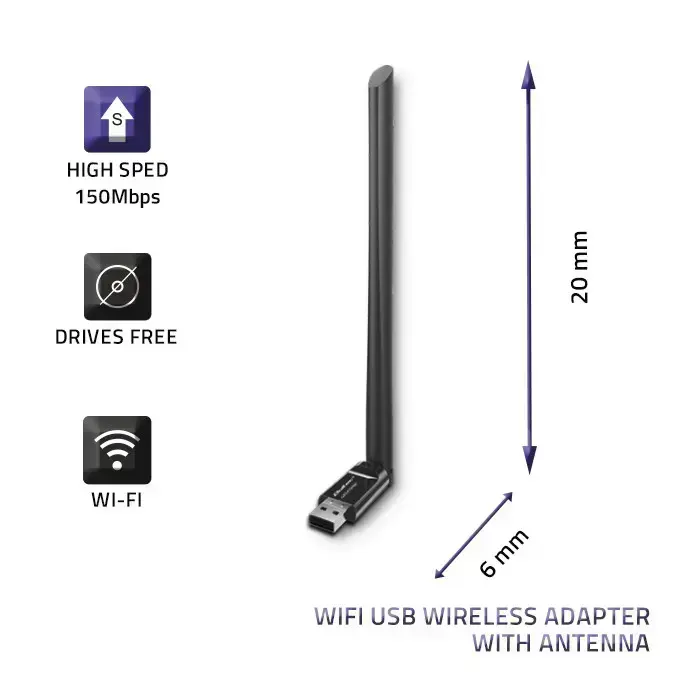 Qoltec Wireless adapter WiFi USB with antenna | standard N Foto 2