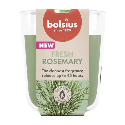 Svece arom. stikla gl. True Scents Ø97x85mm rosemary