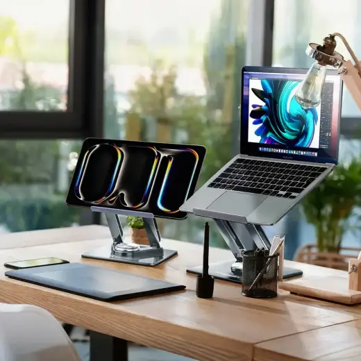 Wozinsky WRS-CPY84SS Aluminum Laptop and Tablet Stand + Free Smartphone Stand - Silver Foto 21