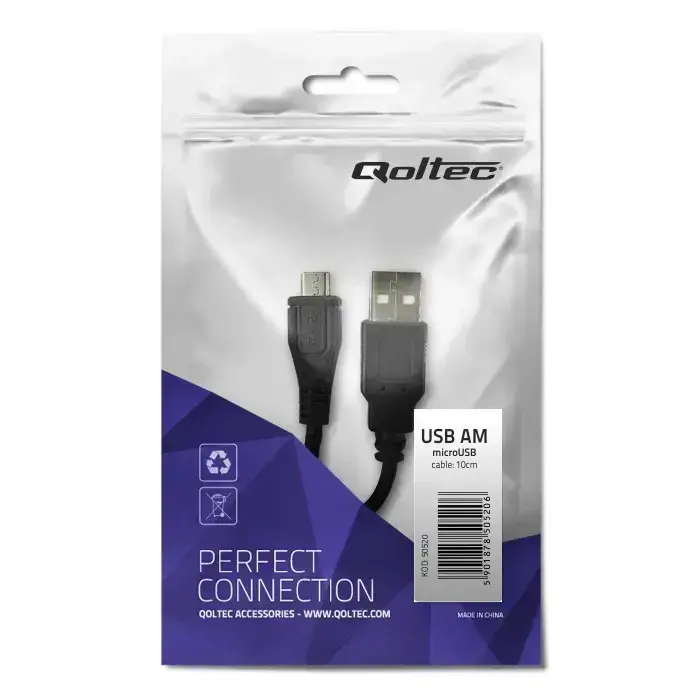 Qoltec USB adapter A male | Micro USB B male | 0.1m Foto 3