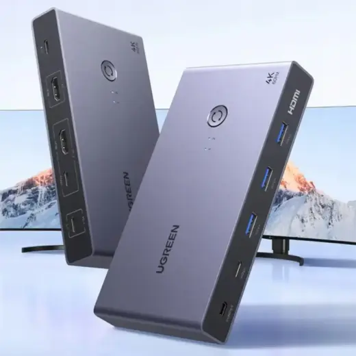 Ugreen USB-C + HDMI 4K 60Hz 2-in-1 KVM Switch – Gray Foto 2