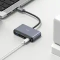 USAMS Adapter HUB 4w1 2xUSB 2.0|USB 3.0| USB-C szary|dark grey SJ627HUB01 (US-SJ627) Фото num