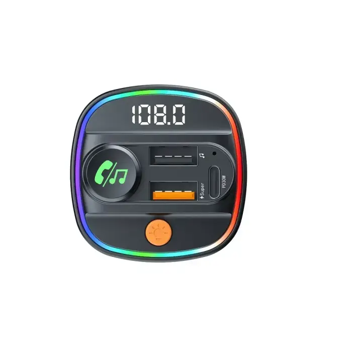 Devia transmitter FM Smart Bluetooth MP3 car charger PD 30W 1x USB-C 2x USB 3A black Фото num