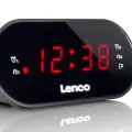 Lenco radio pulkstenis, ar dubultā modinātāja funkciju, balts Foto 3