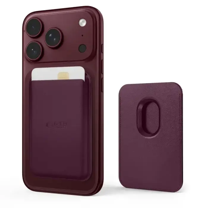 TECH-PROTECT CH01 MAGWALLET MAGSAFE UNIVERSAL MAGNETIC CARD HOLDER BURGUNDY