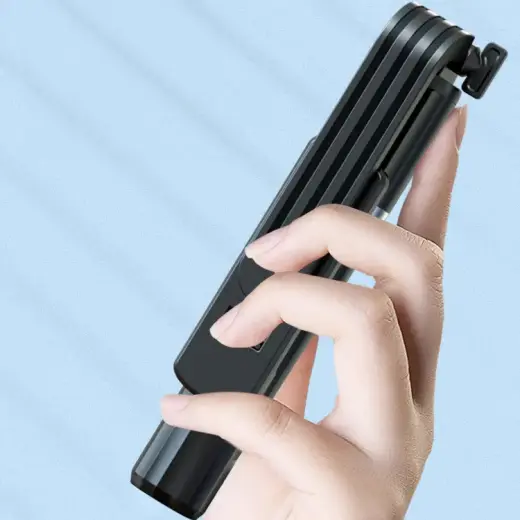 Selfie Stick MINI - with detachable bluetooth remote control and tripod - P40S BLACK Photo