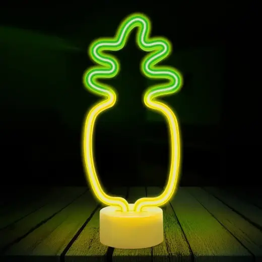 Neon LED on stand PINEAPPLE orange green USB-C FSC-12 Forever Light Foto 3