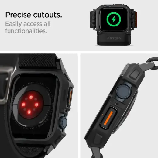 Spigen Lite Fit Pro case with strap for Apple Watch 4 | 5 | 6 | 7 | 8 | 9 | SE (44 | 45 mm) - matte black Фото num