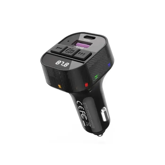 XO transmitter FM BCC17 Bluetooth MP3 car charger 30W black + cable USB-C - Lightning Foto 2