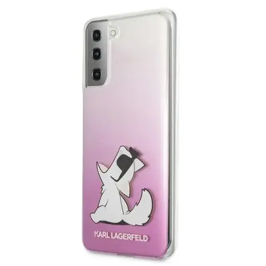 KLHCS21MCFNRCPI Karl Lagerfeld PC|TPU Choupette Eats Cover for Samsung Galaxy S21+ Gradient Pink Фото num