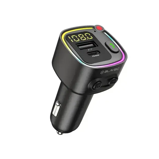 Blavec FM Transmitter Flash TR-02 MP3, Bluetooth - USB + Type C - PD 30W (TFMFTR02-B) black Фото num