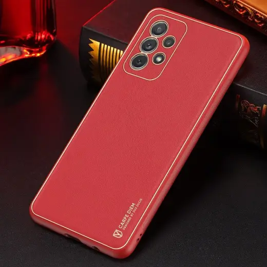 Dux Ducis Yolo elegant case made of soft TPU and PU leather for Samsung Galaxy A72 4G red Photo