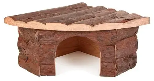 Аксессуары для клеток грызунов : Trixie Jesper Corner House, угловой домик, деревянный, 32*13*21|21 см Фото num