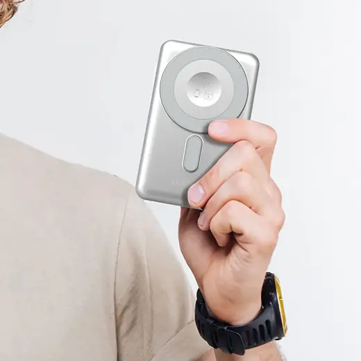 Dudao K29 внешний аккумулятор (powerbank) | 10000 mAh | 20W | USB-C, Lightning, MagSafe | серебряный Фото num