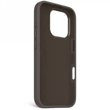 Decoded AntiMicrobial Silicone Backcover with MagSafe for iPhone 16 Pro - Dark Brown Photo