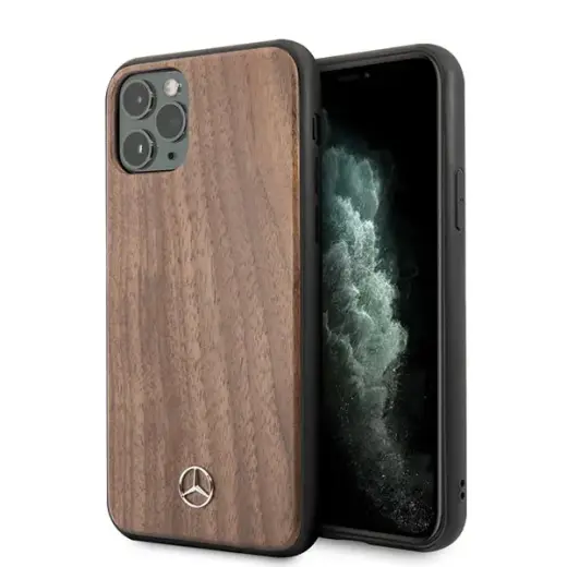 Mercedes MEHCN58VWOLB iPhone 11 Pro hard case brązowy|brown Wood Line Walnut Foto 1