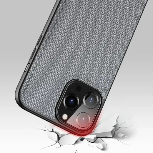 Dux Ducis Fino case covered with nylon material for iPhone 13 Pro Max gray Photo
