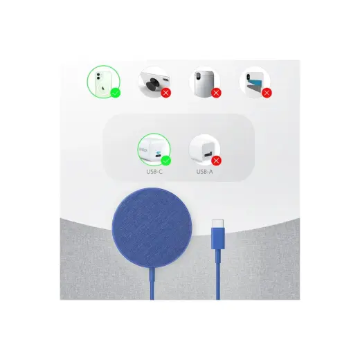 Anker Magnetic Wireless Charger PowerWave Select+ 18W Blue Foto 4
