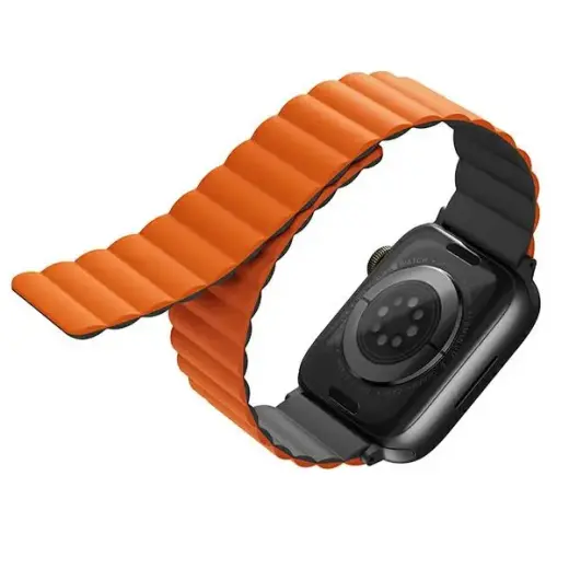 Uniq Revix Magnetic Strap for Apple Watch 42 | 44 | 45 | 49 mm - Black and Orange