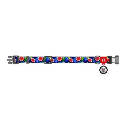 Waudog "Fig" nylon dog collar with QR code, size XL Фото num