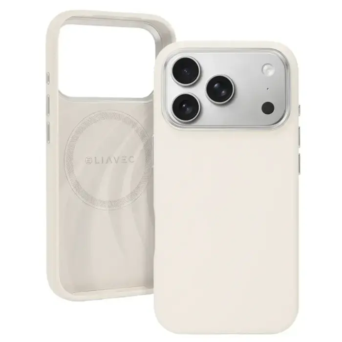 Liavec Silky phone case with MagSafe support for iPhone 17 Pro Max beige