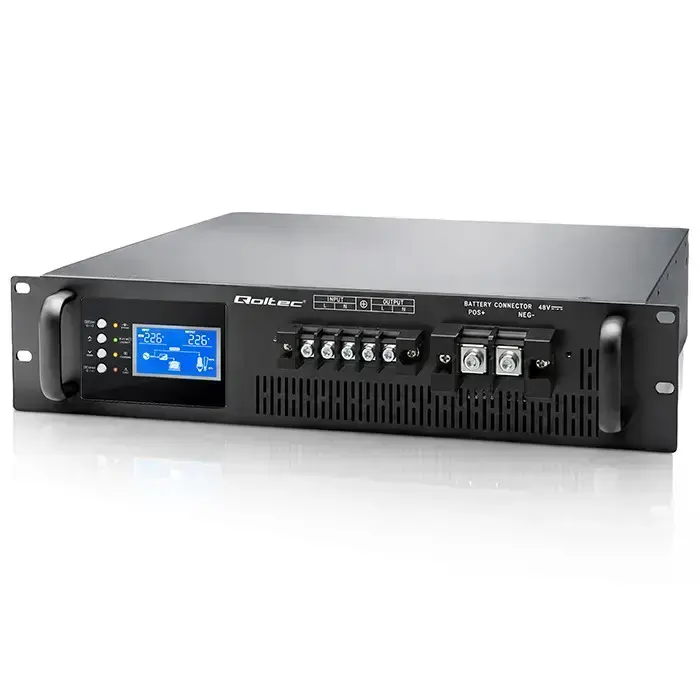 Qoltec Pure Sine Wave UPS for RACK | 3kVA | 3000W | Power Factor 1.0 | LCD | EPO | USB | Online