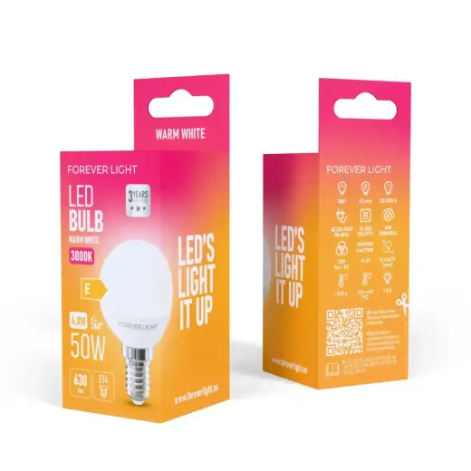 Forever Light LED Bulb E14 G45 4.8W 630lm 3000K class E Foto 3