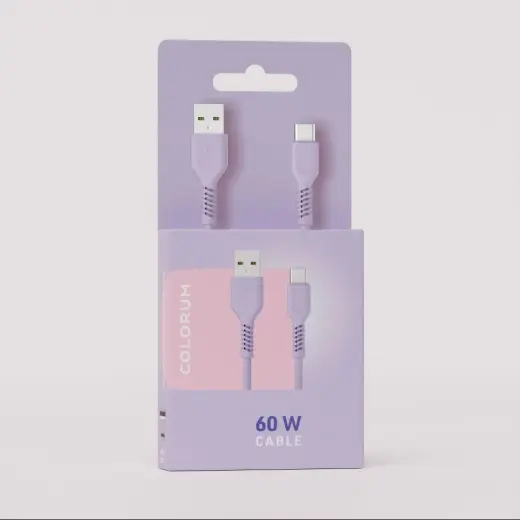 COLORUM CK60-AC-09 data transfer and charging cable | USB-A to USB-C | 15W | 1.8m | purple Photo