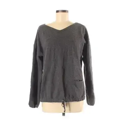 Gap Body Pullover Sweater: Gray Solid Tops - Size Medium