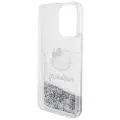 Hello Kitty Liquid Glitter Charms Kitty Head case for iPhone 15 Pro Max - silver Фото num