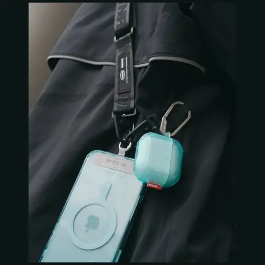 Case Skinarma Mecha CE for AirPods 4 turquoise Фото num