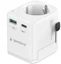 Gembird Grounded Universal Travel Adapter tīkla lādētājs | 20W