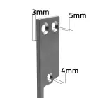 Qoltec Double-sided straight plate for electric door strike | Catch plate | 250mm | Stainless steel Foto 4