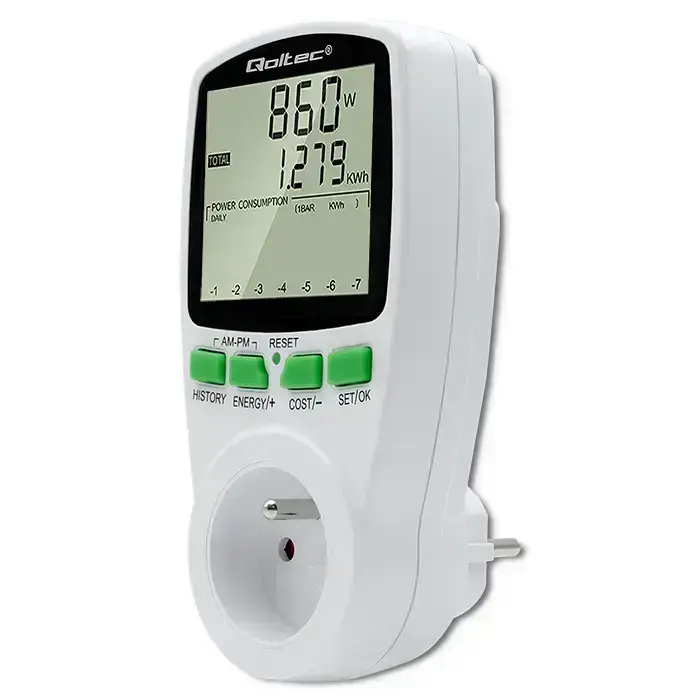 Qoltec Power meter PM0627 with history | 3680W | 16A | LCD Photo