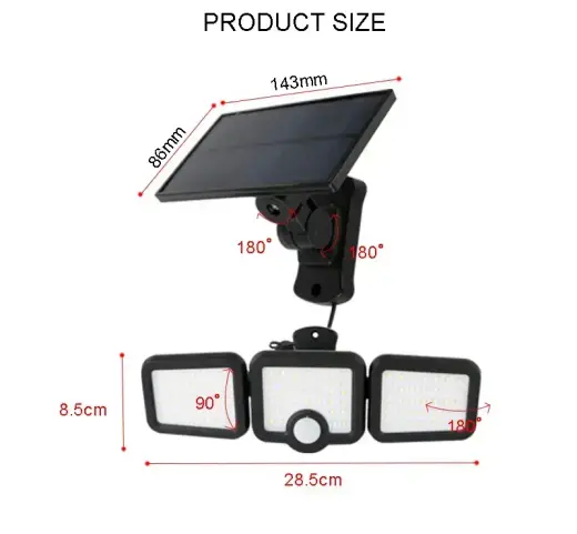 Forever Light Solar LED Lamp SUNARI FLS-04 108*SMD PIR 10W 800lm 6000K 2400mAh Li-Ion Forever Light Foto 6