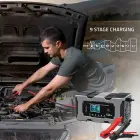 Qoltec Intelligent microprocessor charger 12V 10A | Rectifier with repair function for AGM GEL LiFePO4 battery | LCD Photo