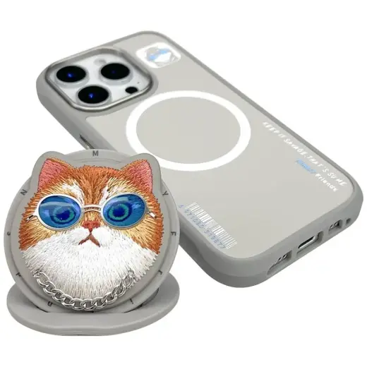 Nimmy Glasses Cool Cat чехол для телефона для iPhone 16 Pro Max серый с MagSafe Фото num